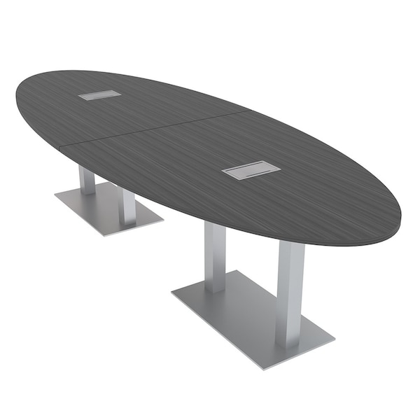 Skutchi Designs 45 in W, 144 in L, 29 in H, Engineered Wood Top, Grey HAR-OVL-46X143-DOU-ELEC-ASIANNIGHT - main